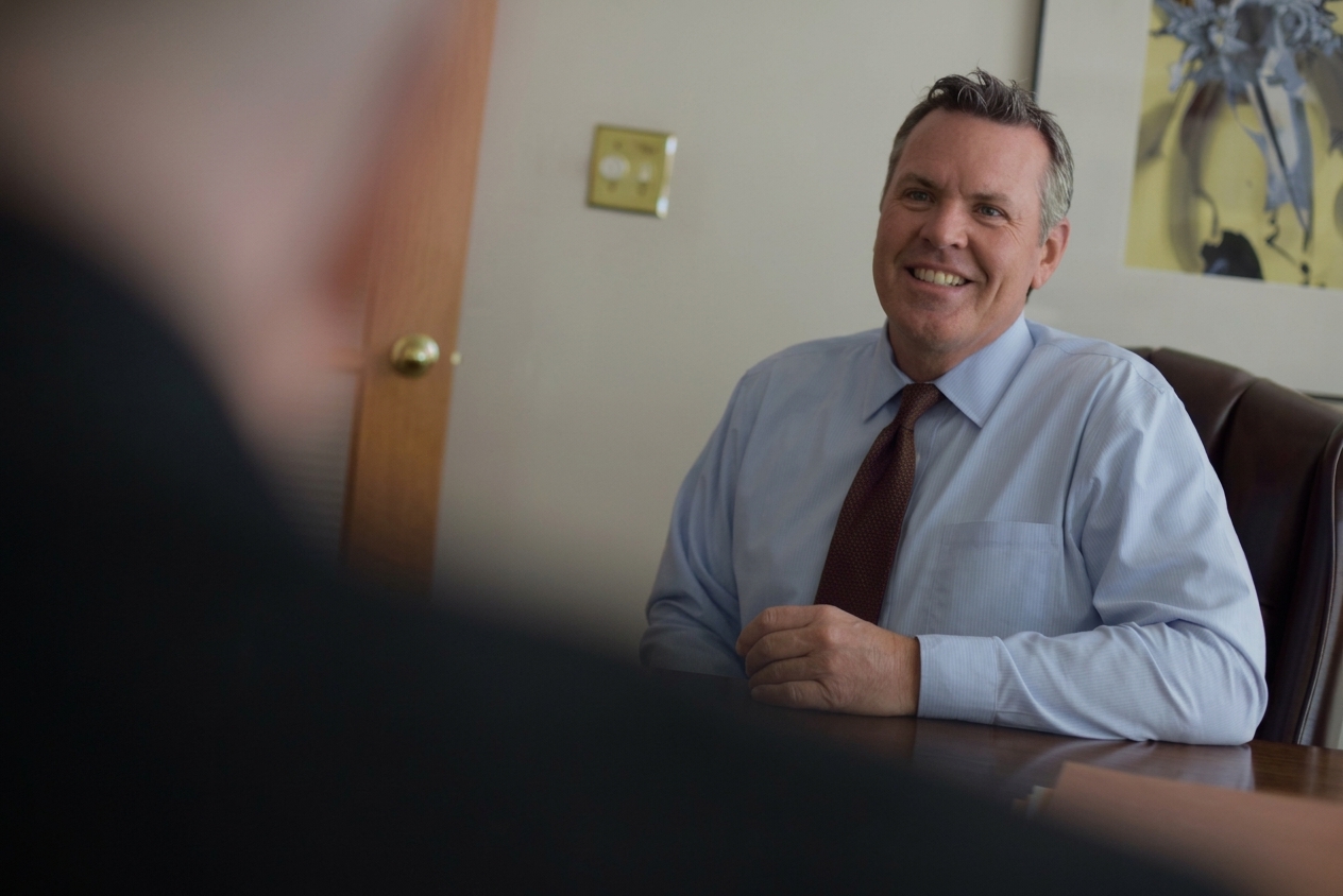 Steve Mortimer meeting with a client