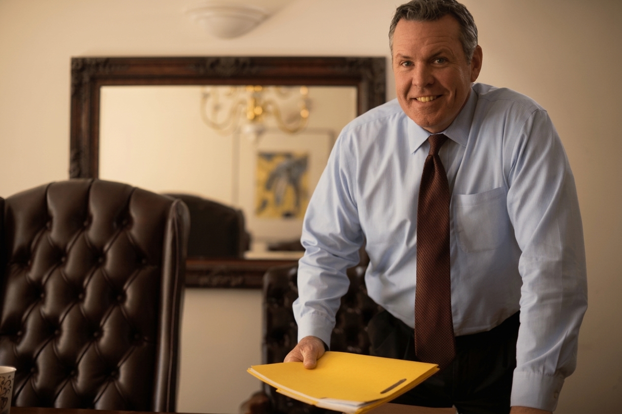 Steve Mortimer in the firm's office